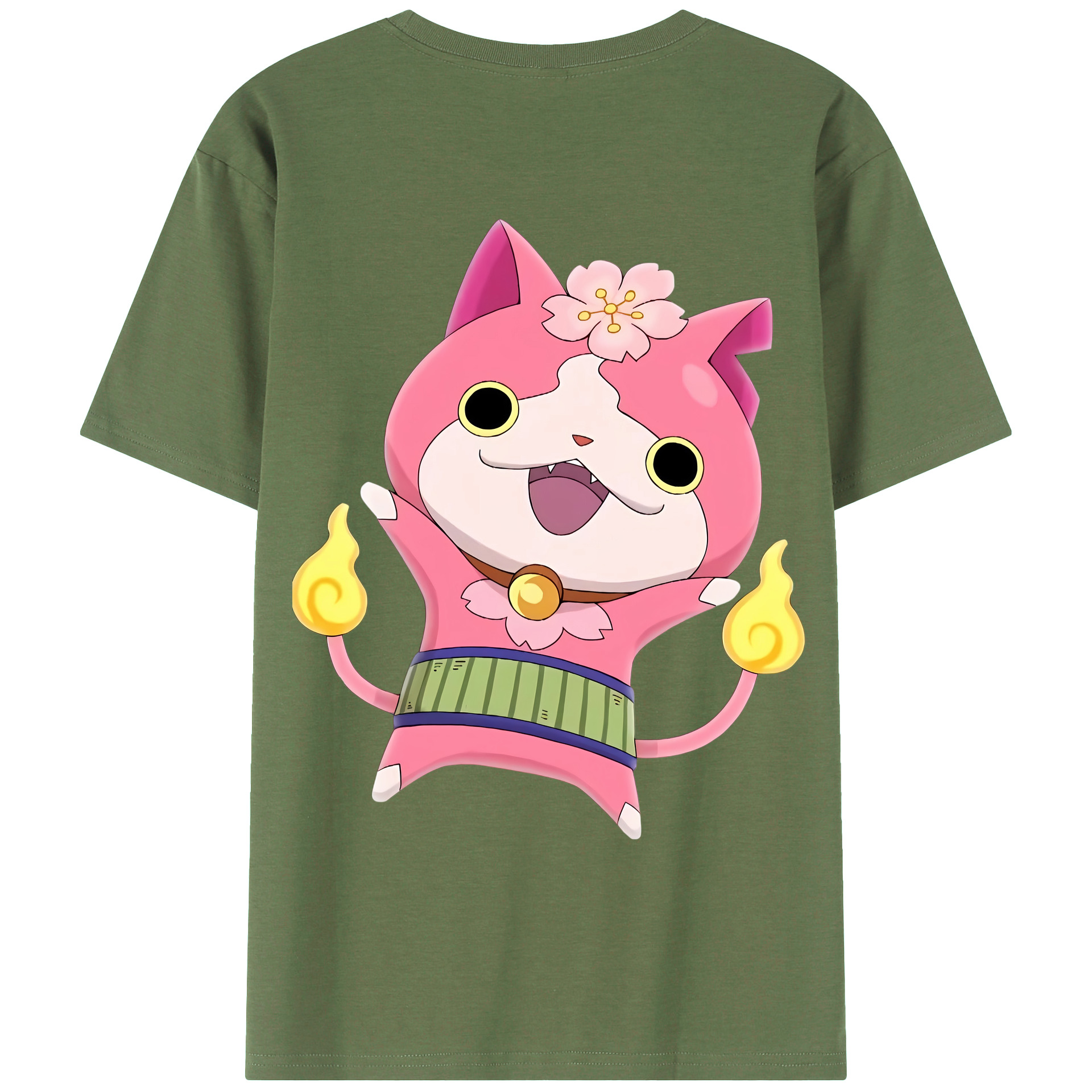 （画像用） 妖怪ウォッチ Yo-kai Watch 綿100％ メンズ半袖Tシャツ（バックプリント） 通気性